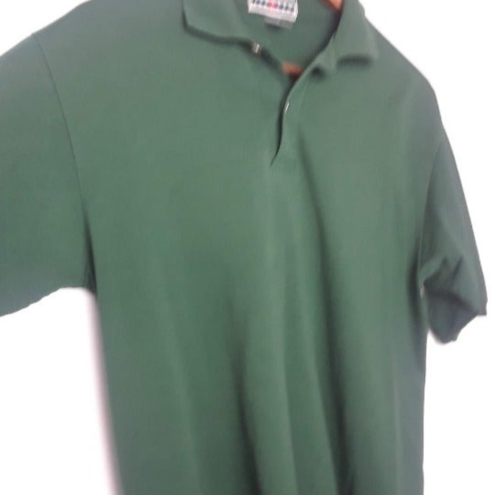 Jerzees Mens Hunter Green Polo Shirt | M